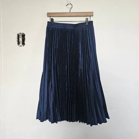 Midi A Line Pleated Skirt - Picture 1 of 13